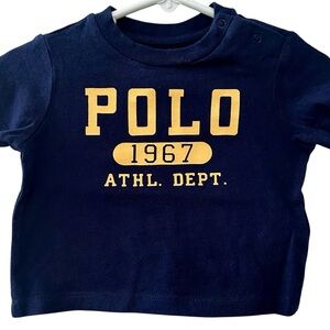 RALPH LAUREN Blue Graphic Baby T Shirt Size 3 Months